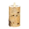 2 X 4 Inch Moving Flame Birch Wrapped Pillar Candle -Battery Operated Candles Shop 39112
