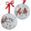 Bird Disc Ornament Cardinal And Chickadee - Set Of 2 Double Sided -Battery Operated Candles Shop 3915985
