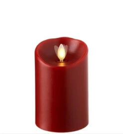 3 Inch Diameter Red Moving Flame 4 Inch Candle - Remote Ready