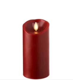 3 Inch Diameter Red Moving Flame 6 Inch Candle - Remote Ready
