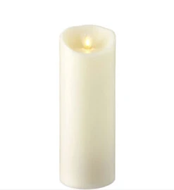 3 Inch Diameter Moving Flame Ivory 8 Inch Flameless Candle - Remote Ready