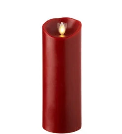 3 Inch Diameter Red Moving Flame 8 Inch Candle - Remote Ready