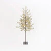 4.9 Foot Electric Icy Pine Tree - 96 Warm White Lights - Indoor Outdoor - NEW 2021 -Battery Operated Candles Shop 4 foot pine tree