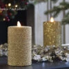 4 Inch Gold Glittered Honeycomb Wax Flameless Candle -Battery Operated Candles Shop 4 inch gold hc new