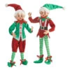 Set Of 2 Posable Elf Figurines 16 Inch Santa's Little Helpers -Battery Operated Candles Shop 4002226 1