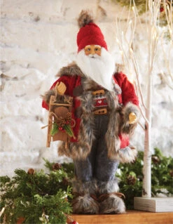 Nordic Santa Figurine With Sled - 19.5 Inch