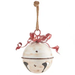 Metal Hanging Jingle Bell Ornament - 13.75 Inch RAZ 4015934 -Battery Operated Candles Shop 4015934 main