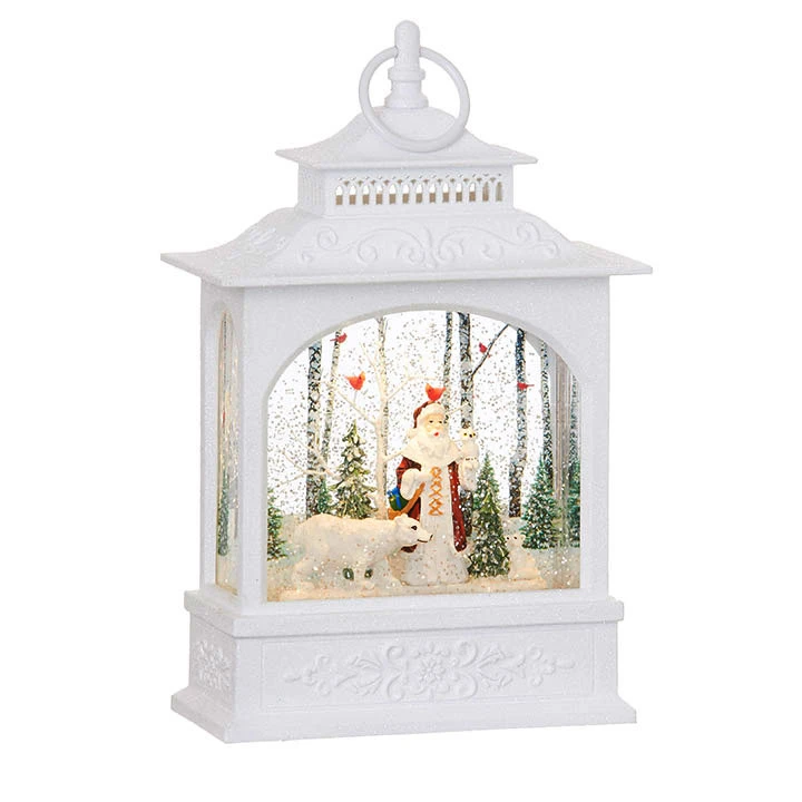 11 Inch Woodland Santa And Polar Bear Lighted Water Lantern With USB Cord- Timer 4 11 Inch Woodland Santa And Polar Bear Lighted Water Lantern With USB Cord- Timer - Image 2