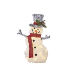 Battery Operated Lighted Flocked Tinsel Snowman With Top Hat 20.5 Inch 7 Battery Operated Lighted Flocked Tinsel Snowman With Top Hat 20.5 Inch -Battery Operated Candles Shop 4055806 main