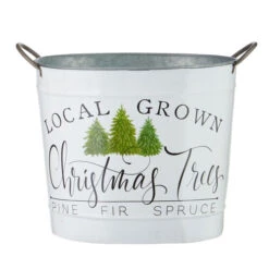14 Inch Handled Bucket Local Grown Christmas Trees - Metal -Battery Operated Candles Shop 4111298 main