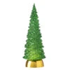 Green Lighted Tree Water Lantern Acrylic Snow Globe With Gold Base -Battery Operated Candles Shop 4116239