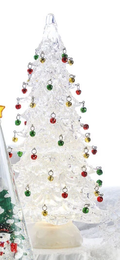 Acrylic Lighted Ornament Tree With Swirling Glitter