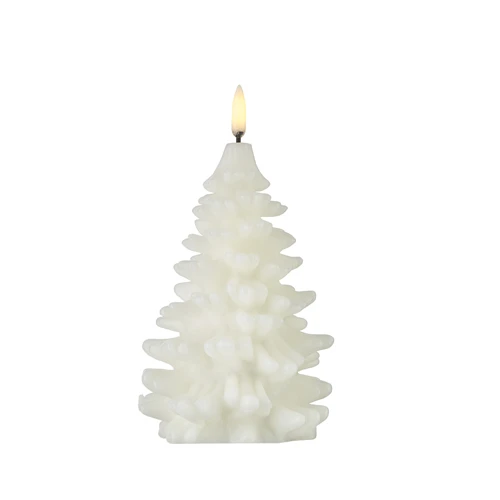 Uyuni 4 X 7 Inch White Christmas Tree Candle - Remote Ready 3 Uyuni 4 X 7 Inch White Christmas Tree Candle - Remote Ready