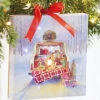 Christmas Picnic 6 Inch Tabletop LED Lighted Print On Canvas With Stand -Battery Operated Candles Shop 4139425 main