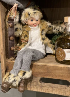 Christmas At The Lodge Fawn Elf Posable Figurine, Set Of 2 Assorted -Battery Operated Candles Shop 4202301 bells