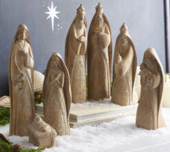 Natural Nativity Set Of 7 - NEW 2023