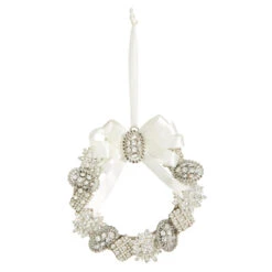 Vintage Broach Wreath Ornament 4.5 Inch - From RAZ New 2023 -Battery Operated Candles Shop 4313523