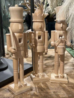 Nutcracker Wooden Figurines 15.5 Inch - Set Of 3 From RAZ -Battery Operated Candles Shop 4322902 lifestyle