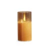 Gold Glass Flameless Candle 3 Inch X 6 Inch Ivory Pillar - Remote Ready -Battery Operated Candles Shop 4324016