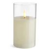 Clear Glass Flameless Candle 3.5 Inch X 6 Inch Ivory Pillar - Remote Ready -Battery Operated Candles Shop 4324027