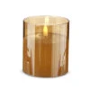 Gold Glass Flameless Candle 3.5 Inch X 4 Inch Ivory Pillar - Remote Ready -Battery Operated Candles Shop 4324028