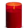 Red Glass Flameless Candle 3.5 Inch X 5 Inch Ivory Pillar - Remote Ready 2 Red Glass Flameless Candle 3.5 Inch X 5 Inch Ivory Pillar - Remote Ready -Battery Operated Candles Shop 4324045 t