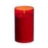 Red Glass Flameless Candle 3.5 Inch X 6 Inch Ivory Pillar - Remote Ready -Battery Operated Candles Shop 4324046