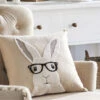 Rabbit With Glasses 18 Inch Pillow With Insert - NEW From RAZ -Battery Operated Candles Shop 4345517 rabbit pillow
