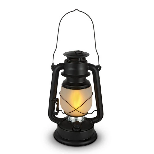 11 Inch FireGlow LED Hurricane Lantern - Matte Black 5 11 Inch FireGlow LED Hurricane Lantern - Matte Black - Image 3