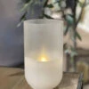 Flameless 8 Inch Wax Candle In Frosted Glass With Adjustable Brightness -Battery Operated Candles Shop 45847 main