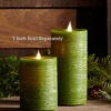 Simplux LED Designer Candle Green Flat Top - Moving Flame 3.5x5 -Battery Operated Candles Shop 5 inch green flat top simplux