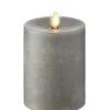 Moving Flame Candle 5 Inch Grey Flat Top Chalk Finish Timer - Remote Ready -Battery Operated Candles Shop 5 inch grey