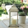 Battery Operated Brushed White Candle Lantern - 12 Inch -Battery Operated Candles Shop 51104 white new