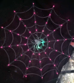Spider Web With Glowing Spider 21.5 Inch Indoor-Outdoor