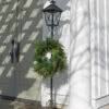 5.6 Feet Iron And Glass Candle Lantern And Wreath Holder -Battery Operated Candles Shop 54169 lamp and wreath holde