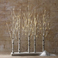 RAZ Lighted Birch Grove 30 Inch - 88 Warm White LED'S Steady And Twinkle Functions -Battery Operated Candles Shop 600 birch clump