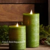Simplux LED Designer Candle Green Flat Top - Moving Flame 3.5x7 -Battery Operated Candles Shop 7 inch flat top green simplux candle