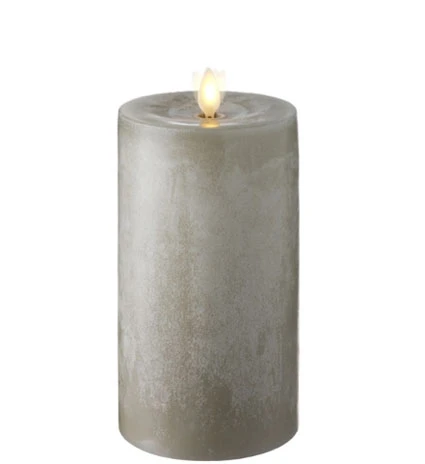 Moving Flame Candle 7 Inch Grey Flat Top Chalk Finish Timer - Remote Ready 3 Moving Flame Candle 7 Inch Grey Flat Top Chalk Finish Timer - Remote Ready