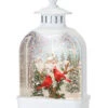 White Lighted Water Lantern With Cardinals And Town Scene Snow Globe - 10.5 Inch 2 White Lighted Water Lantern With Cardinals And Town Scene Snow Globe - 10.5 Inch -Battery Operated Candles Shop 80773 main