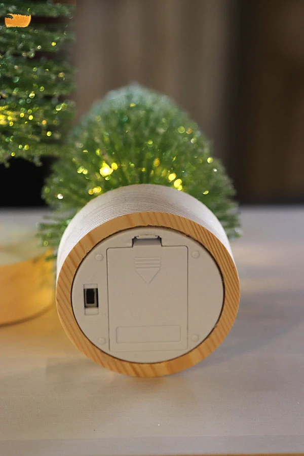 Lighted Bottle Brush Trees Battery Operated - Set Of 2 Green With Timer 10.75 Inch 4 Lighted Bottle Brush Trees Battery Operated - Set Of 2 Green With Timer 10.75 Inch - Image 2