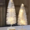 Lighted Bottle Brush Trees Battery Operated - Set Of 2 White 10.75 Inch -Battery Operated Candles Shop 81445 white bottle brush se