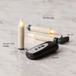 Clip On Christmas Tree Taper Candle / Window Candle Battery Operated Set-10 With Remote Control -Battery Operated Candles Shop 84587 all
