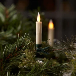 Clip On Christmas Tree Taper Candle / Window Candle Battery Operated Set-10 With Remote Control