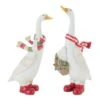 Christmas Goose Figurine Set Of 2 Assorted Resin 6 - 6.5 Inch -Battery Operated Candles Shop 86834