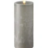 Moving Flame Candle 9 Inch Grey Flat Top Chalk Finish Timer - Remote Ready -Battery Operated Candles Shop 9 inch grey