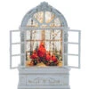 Cardinals In Arched Lighted Water Lantern With Open Shutters - NEW 2023 - USB Included -Battery Operated Candles Shop 90356
