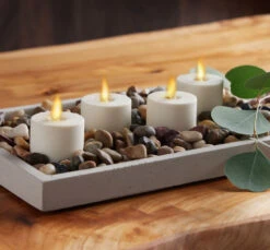 Set Of 4 Luminara Moving Flame Tealights - Remote Ready -Battery Operated Candles Shop 99246 1
