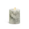 Luminara 4.5 Inch Marble Moving Flame Pillar Remote Ready -Battery Operated Candles Shop 992958