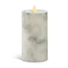 Luminara 6.5 Inch Marble Moving Flame Pillar Remote Ready -Battery Operated Candles Shop 992959