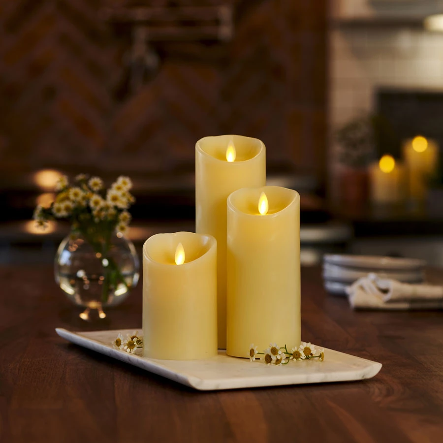 Luminara 3 X 4 Ivory Pillar Candle - Remote Ready 4 Luminara 3 X 4 Ivory Pillar Candle - Remote Ready - Image 2